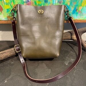 Calahan Olive Green Leather Shoulder Bag
